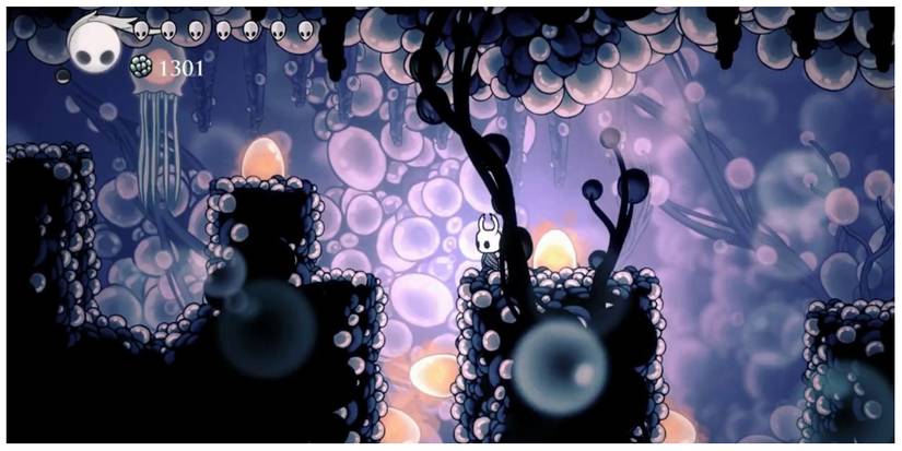 a scene from Fog Canyon in Hollow Knight