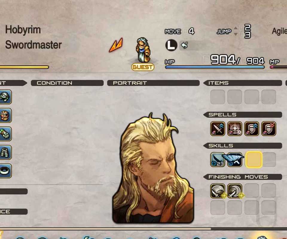 The blind Swordmaster Hobyrim in Tactics Ogre Reborn