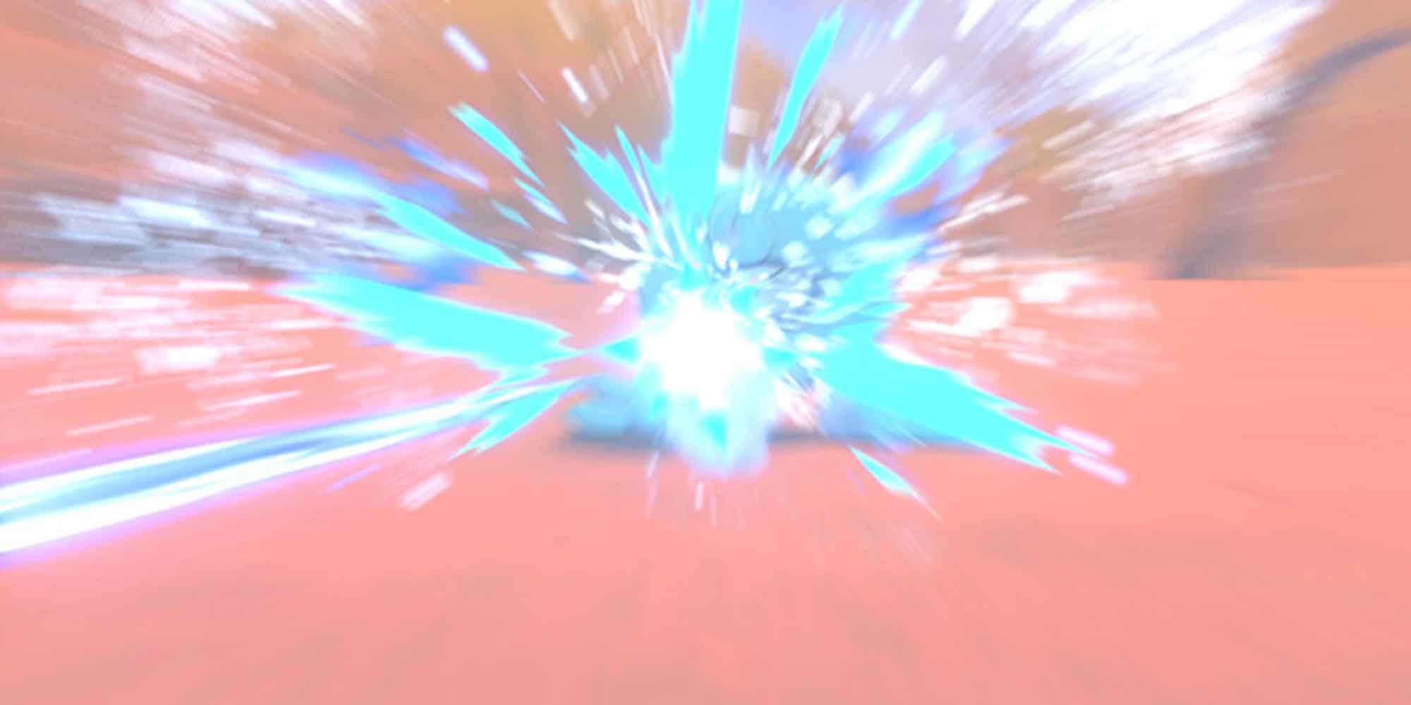 Ice Beam striking its target in Pokemon Sword and Shield