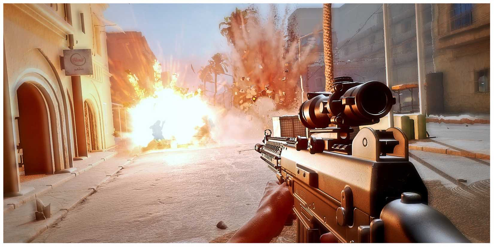 Scene from a mission in Insurgency: Sandstorm