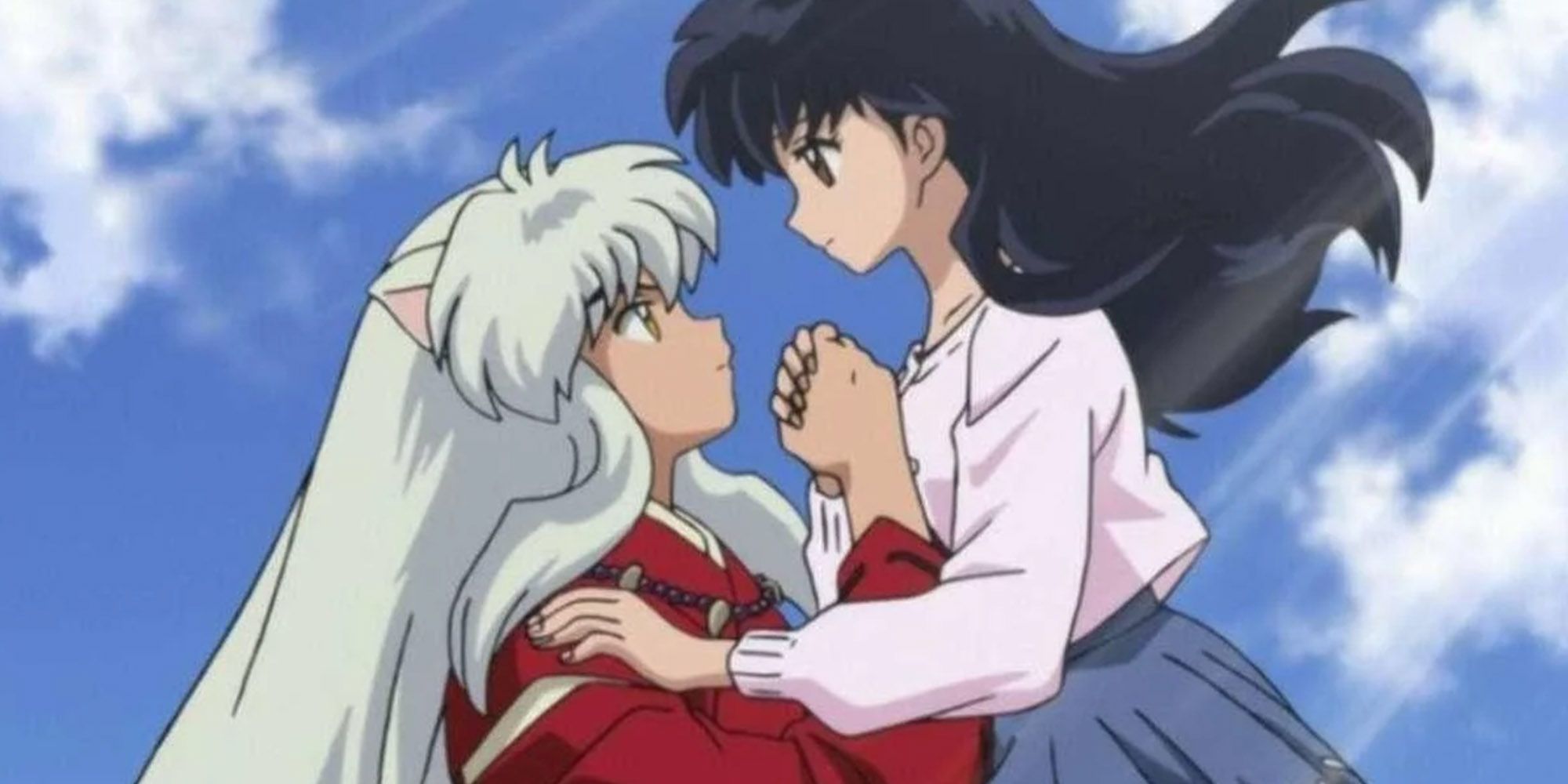 Inuyasha And Kagome Looking At Each Other Romantically