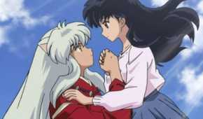 Inuyasha And Kagome Looking At Each Other Romantically