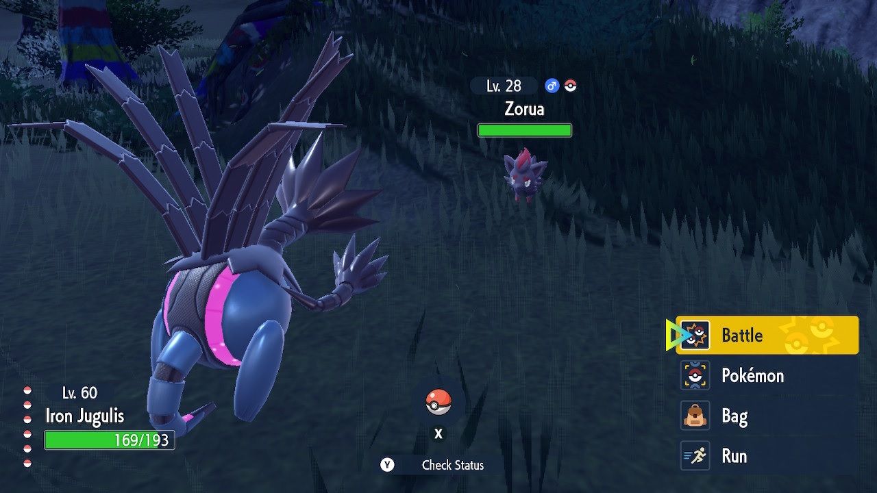 IRON JUGULIS VS ZORUA POKEMON SCARLET VIOLET