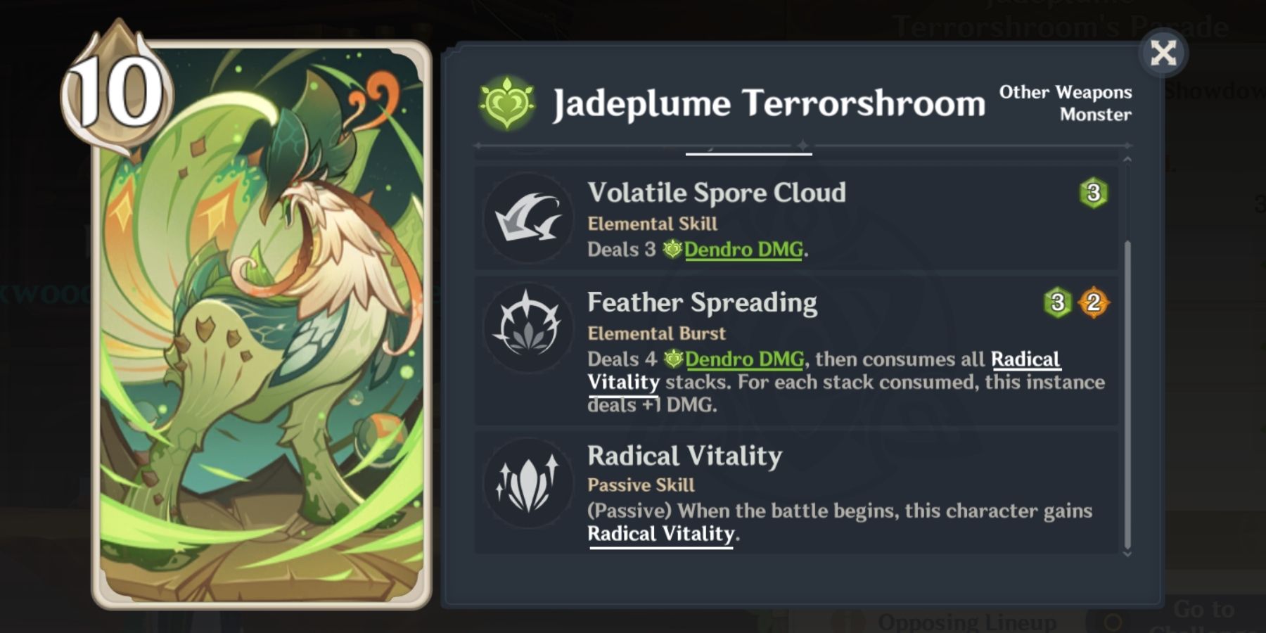 jadeplume terrorshroom card in genshin impact