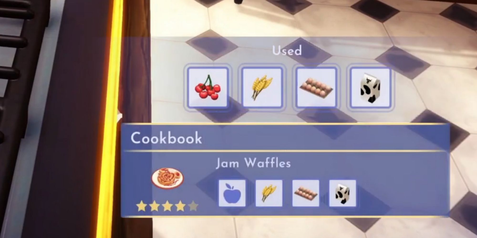 cookbook recipe for jam waffles