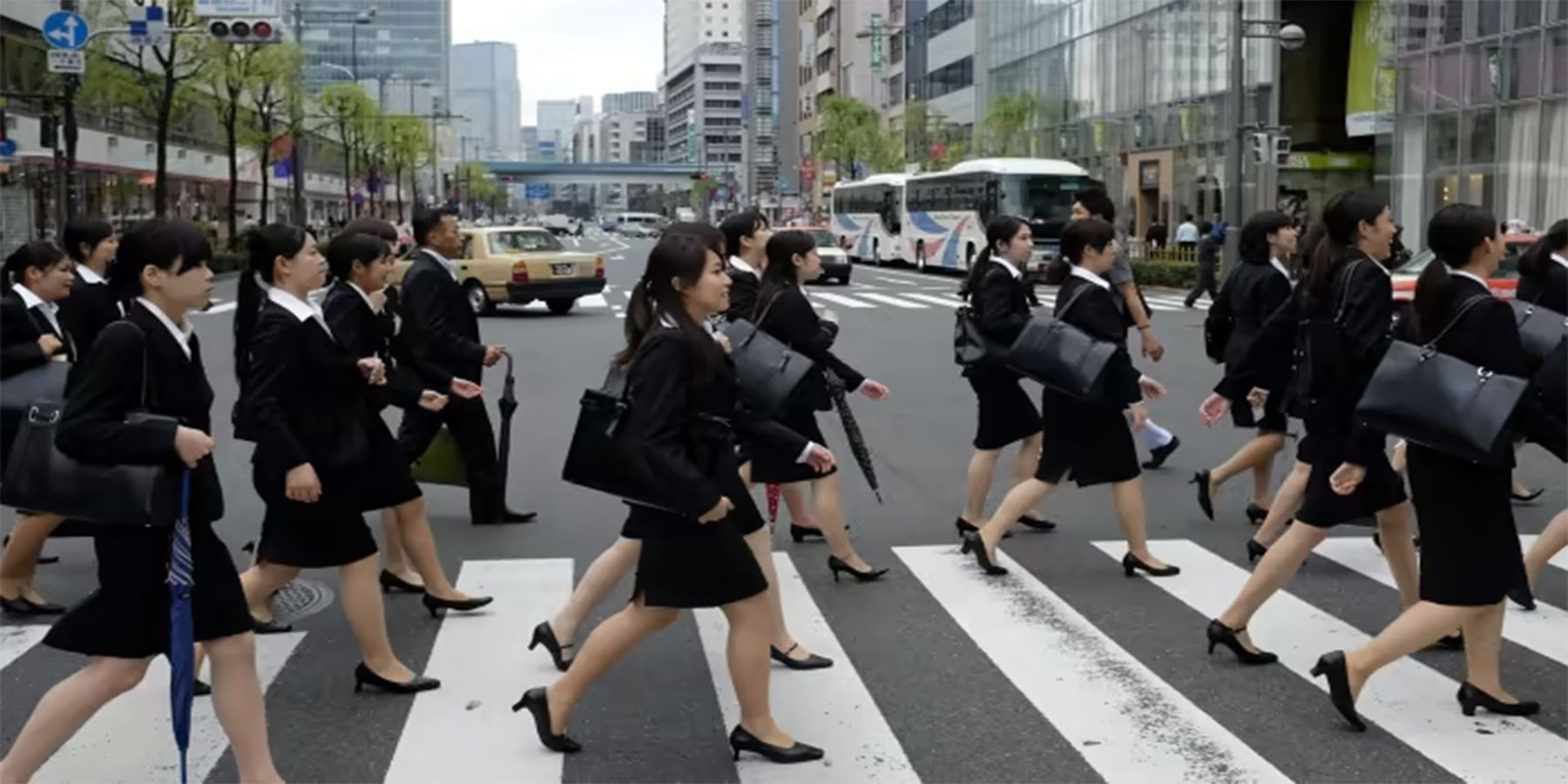 Japanese women going to work