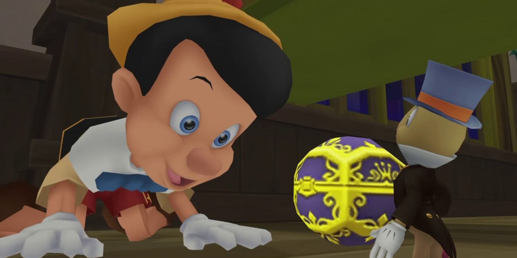 Jiminy Cricket and Pinocchio in Kingdom Hearts 1
