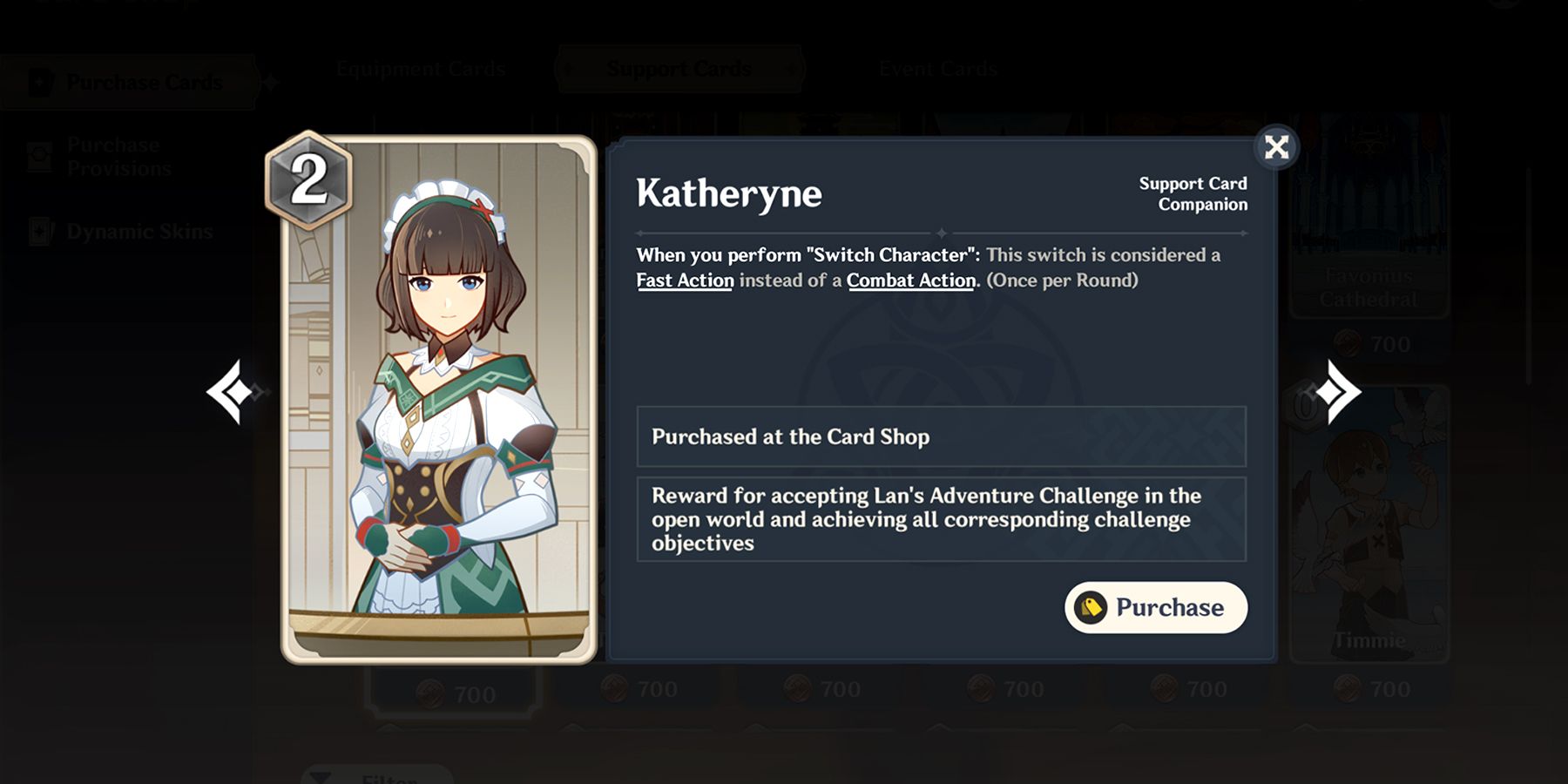 katheryne card in genshin impact tcg