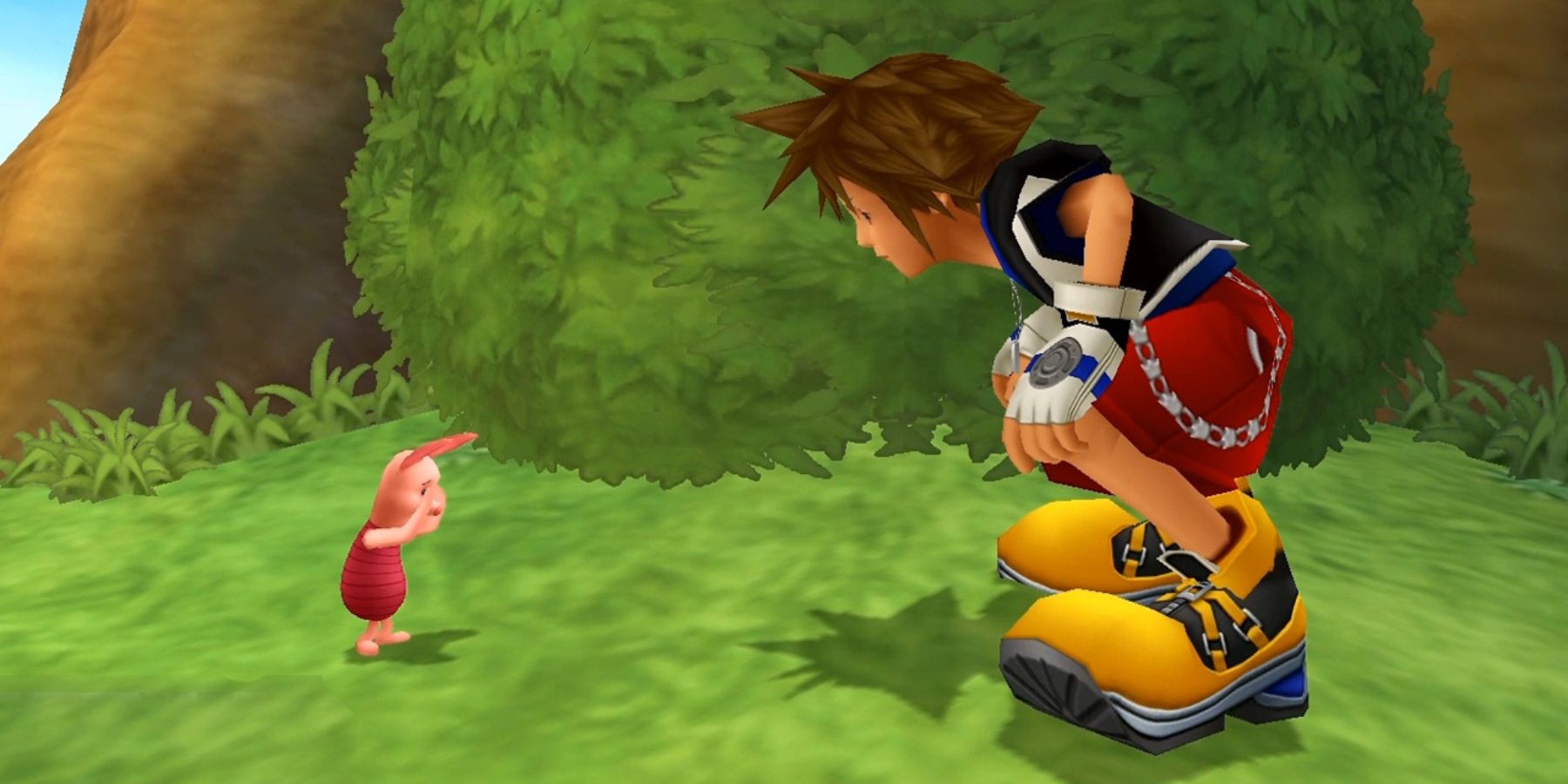 Sora meets Piglet in Kingdom Hearts 1