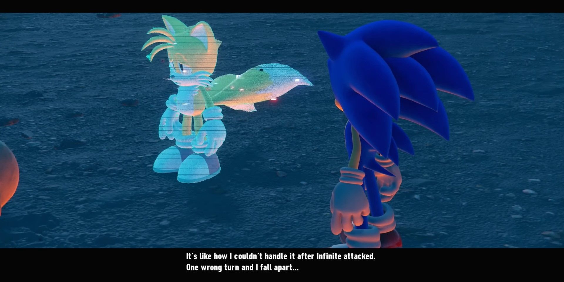 Tails explains to Sonic how the events of the islands remind him of his past