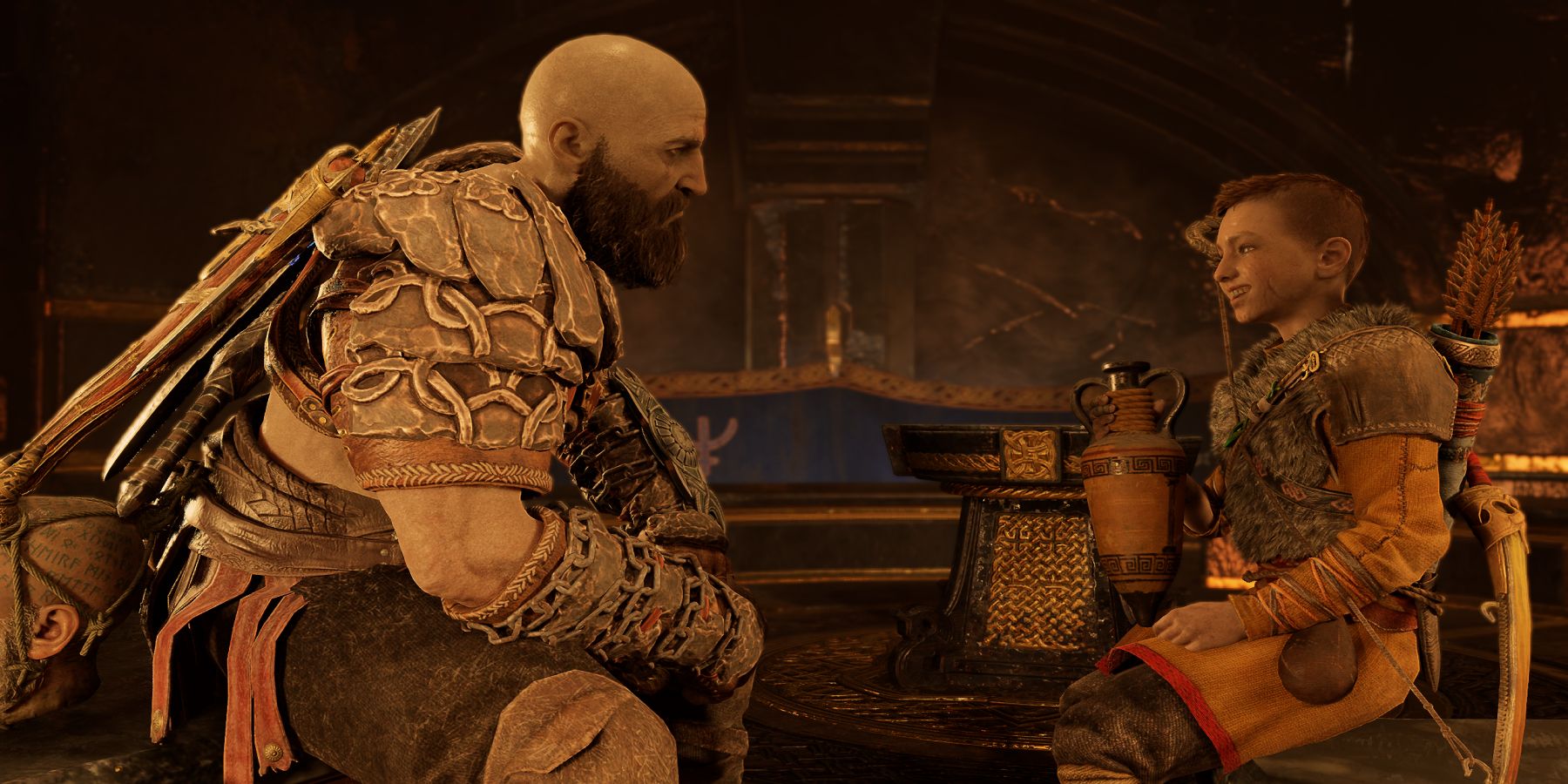 Kratos and Atreus Share Wine