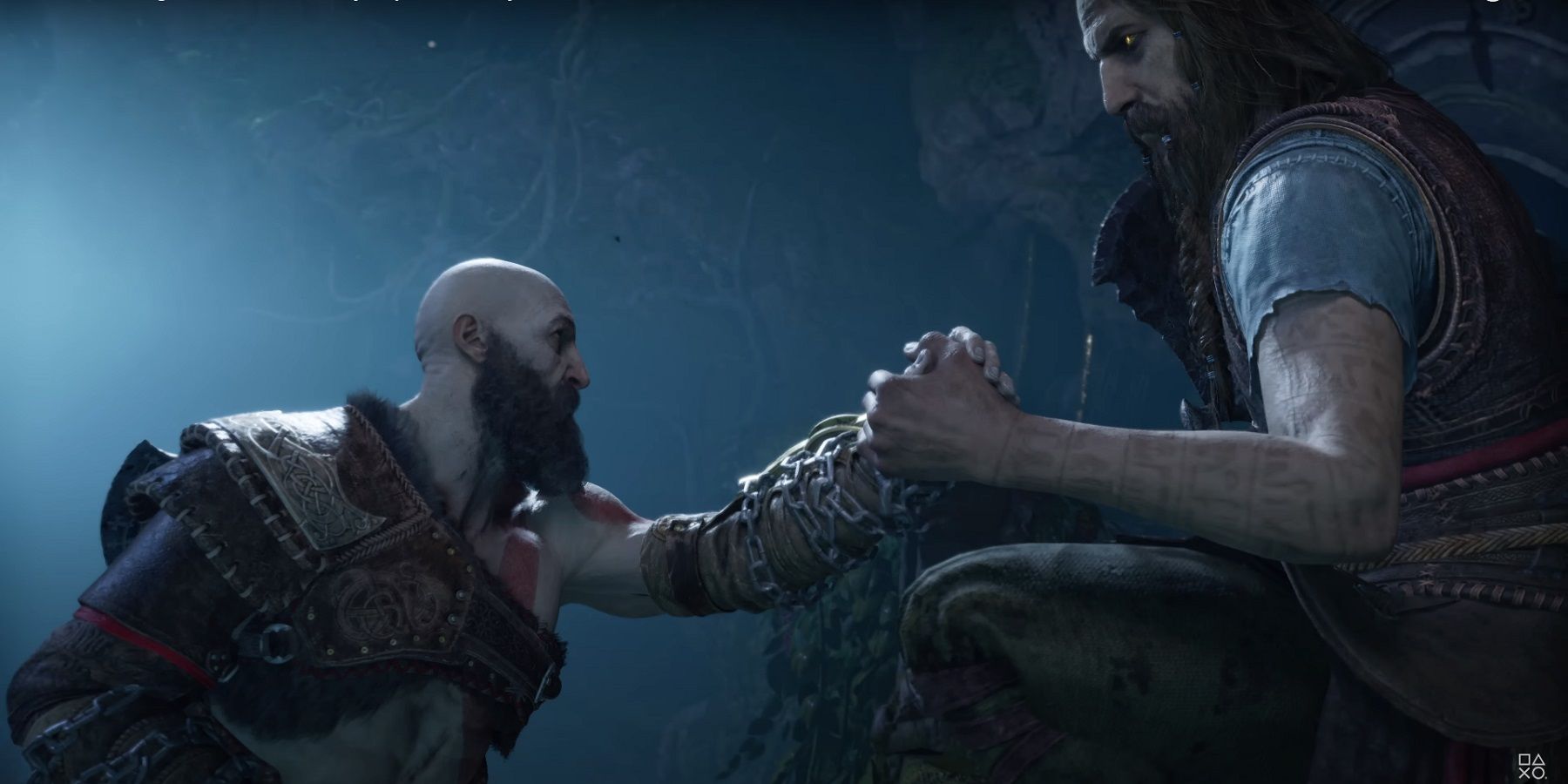 Kratos and Tyr in God of War Ragnarok