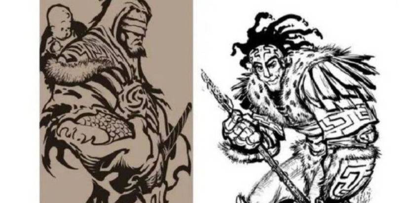 Kratos carrying a baby with long hair