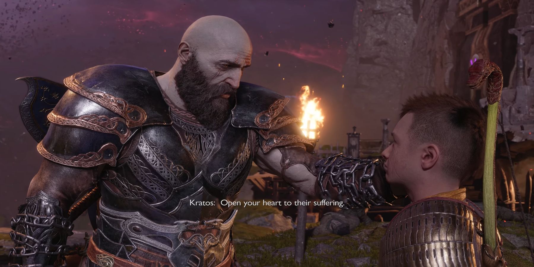 Kratos Telling Atreus to Open His Heart