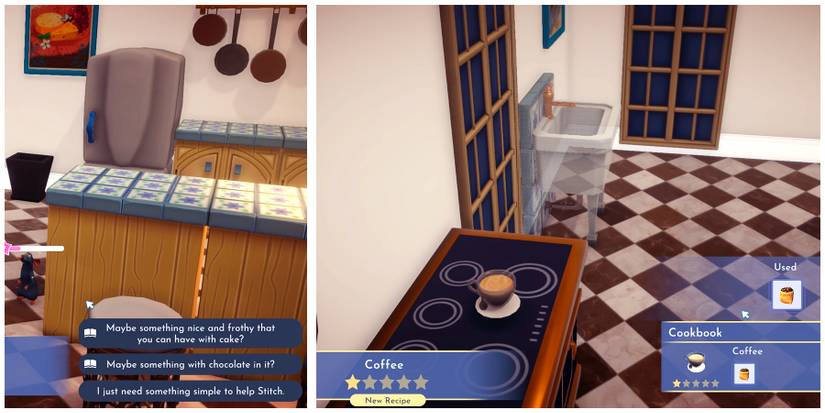 learning coffee recipes from remy in disney dreamlight valley