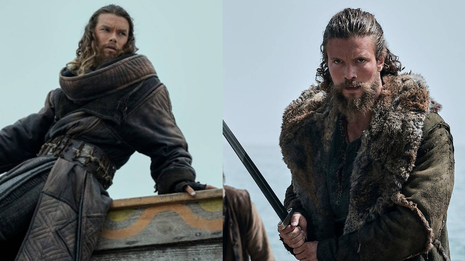 Leif and Harald in Vikings: Valhalla season 2 split image