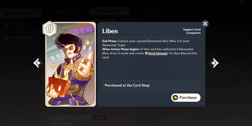 liben card in genshin impact tcg