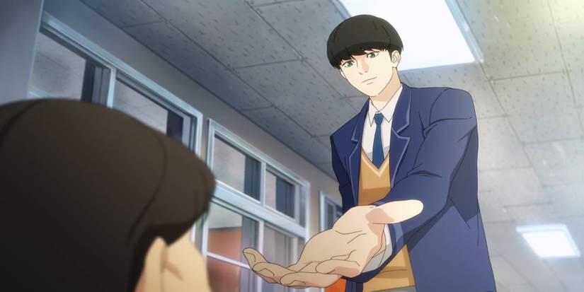 Park helping his friend up