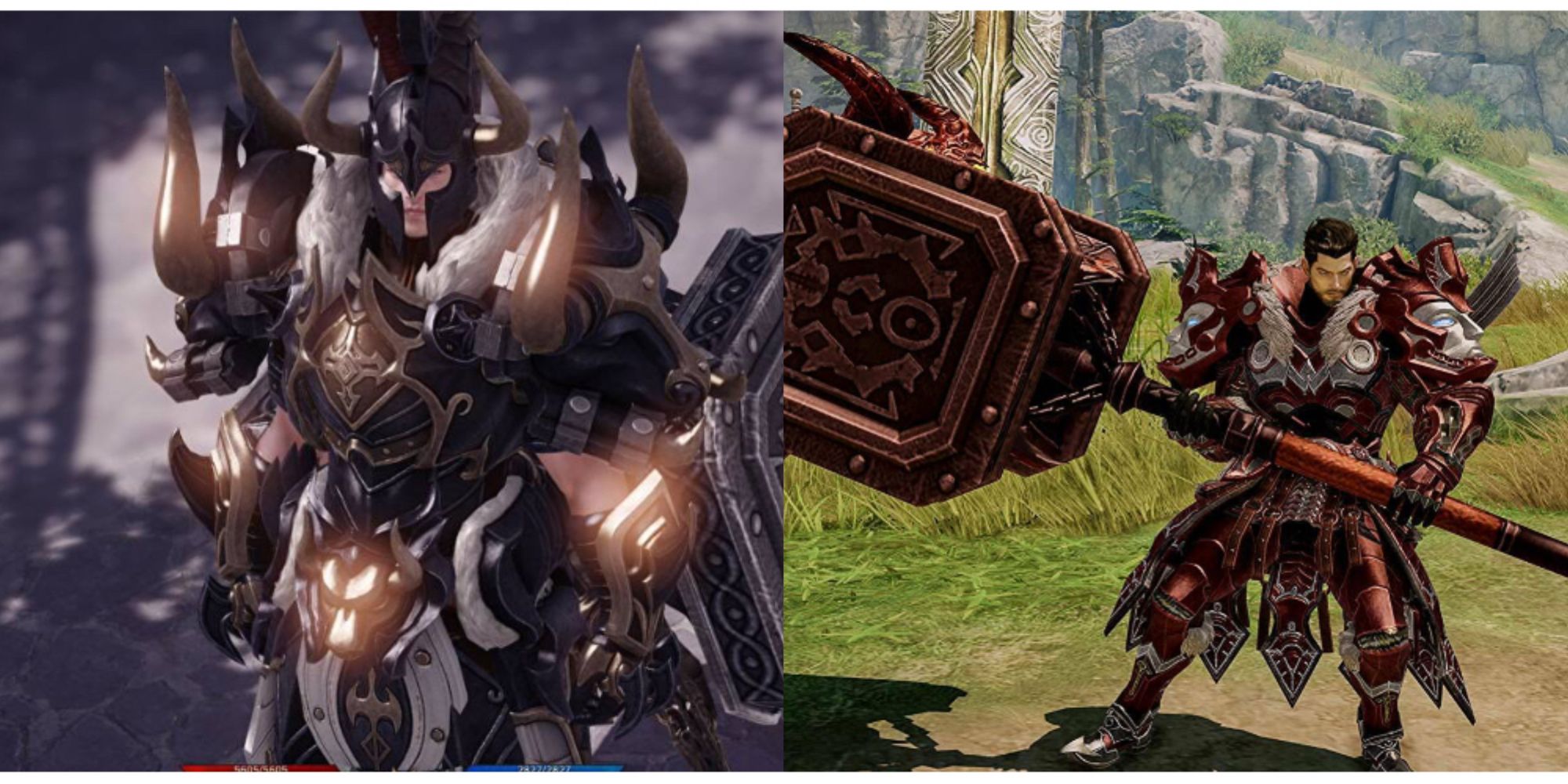 split image of two Destroyers in Lost Ark