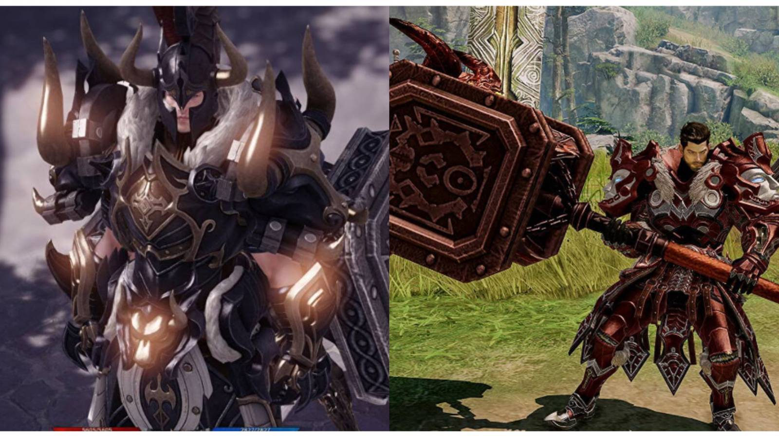 split image of two Destroyers in Lost Ark