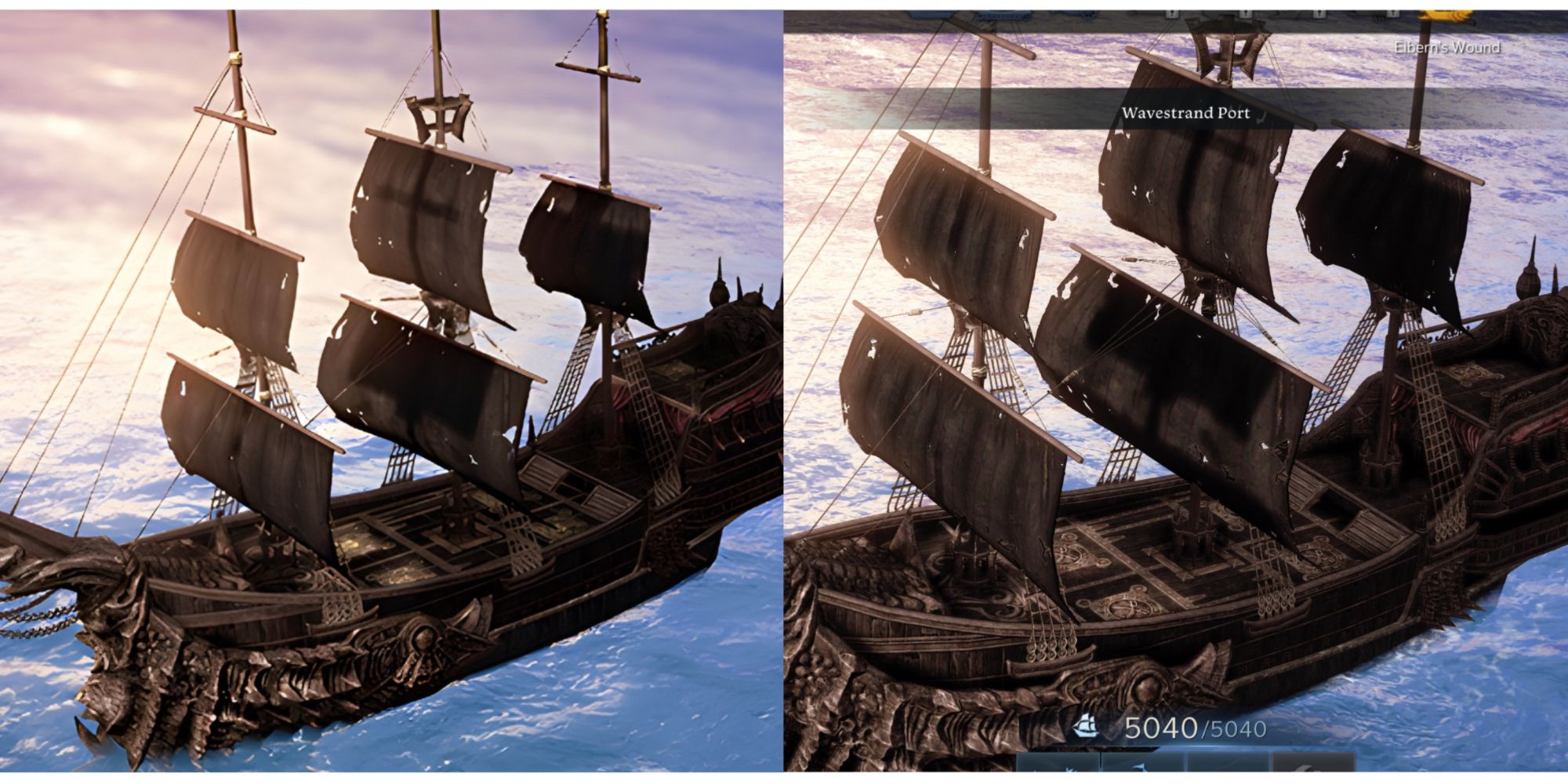 split image of two views of Eibern's Wound in Lost Ark
