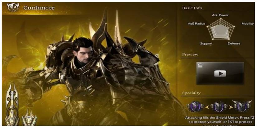 Gunlancer information screen in Lost Ark