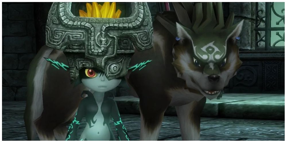 Midna and wolf Link in Twilight Princess