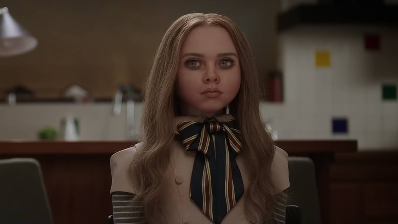 M3GAN looking serious in M3GAN