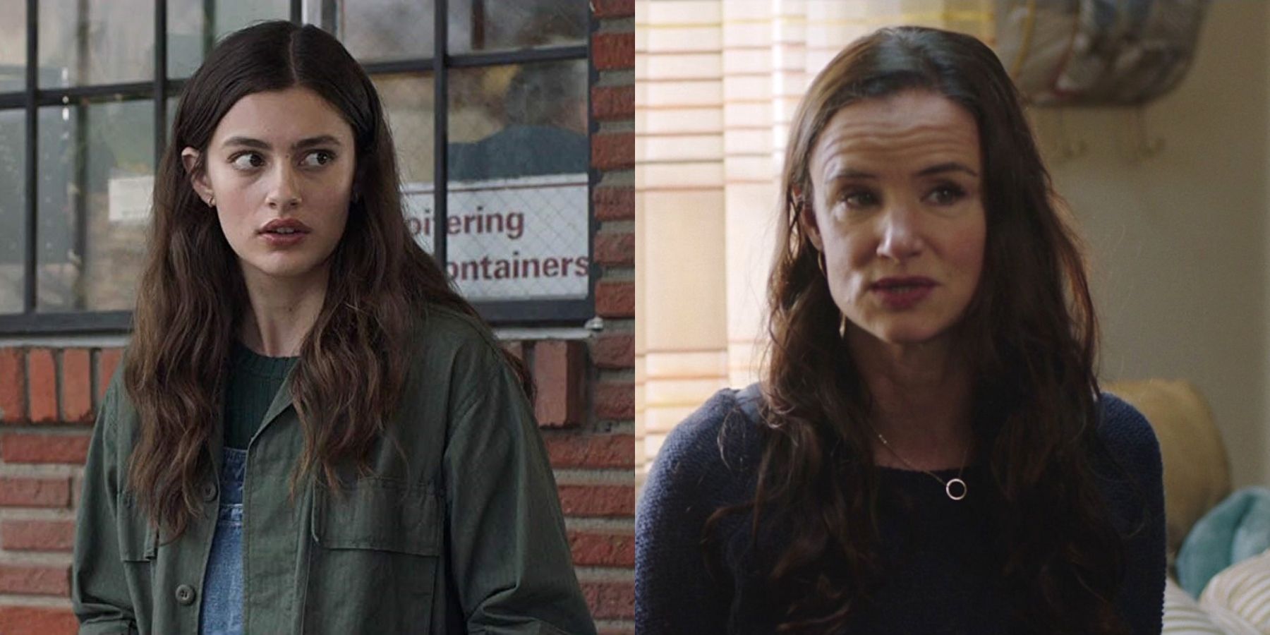 Split image of Maggie (Diana Silvers) and Erica Thompson (Juliette Lewis) in Ma