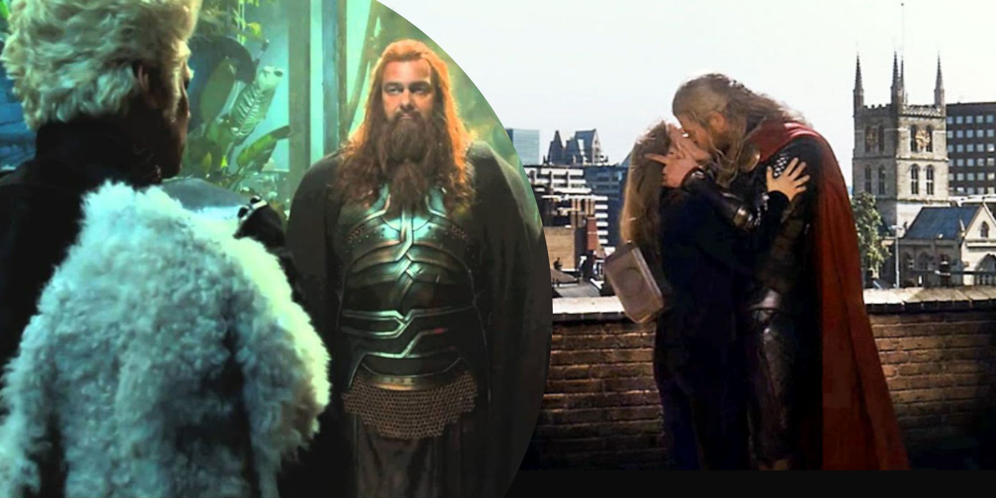 Marvel Best Post-Credit Scenes Thor Dark World Volstagg with the Collector and Thor and Jane's kiss