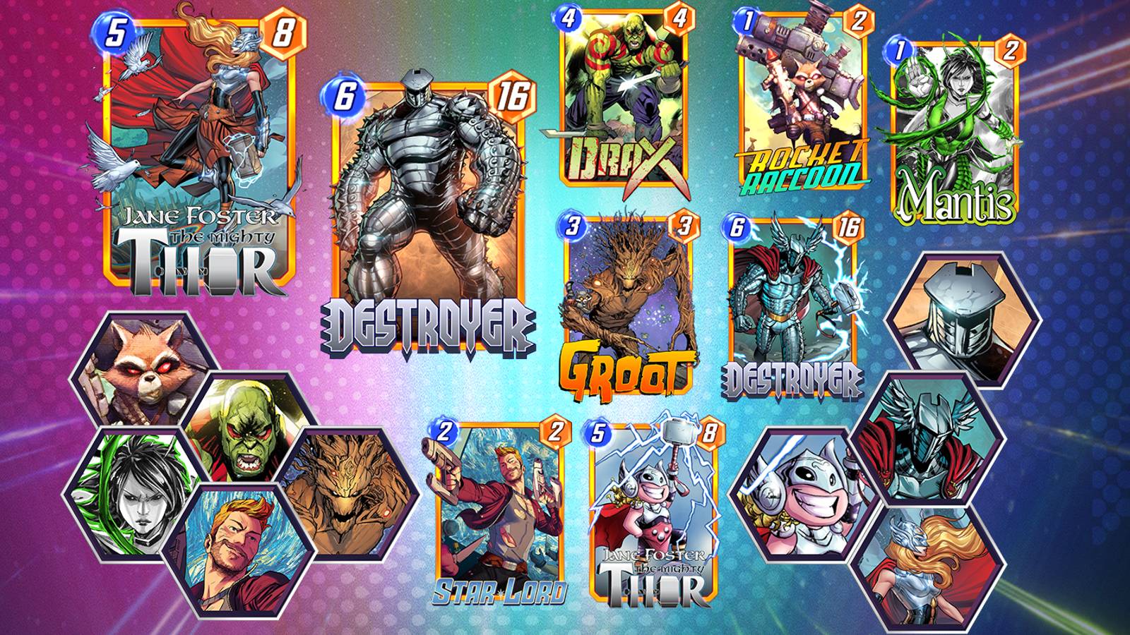 marvel snap cards and avatars