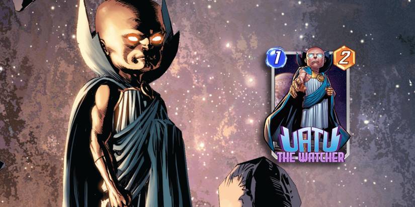 Marvel Snap - Uatu The Watcher Card PNG Over Art Of Uatu In Marvel Comics