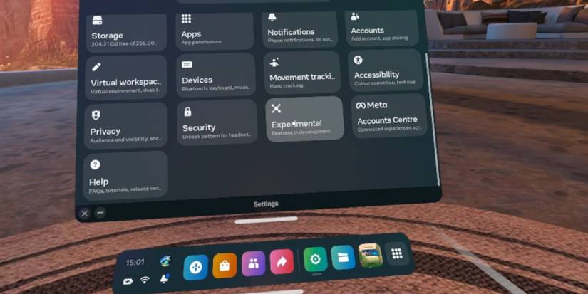 Meta Quest 2 Experimental tab in the Settings app