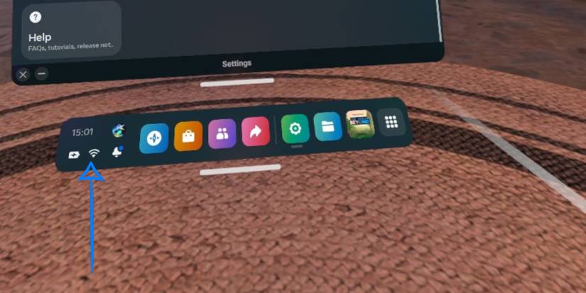 Meta Quest 2 the wifi tab in the onscreen menu