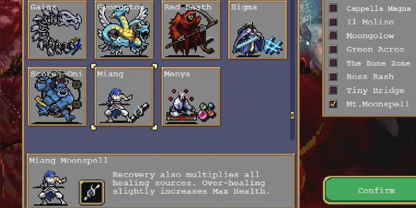 Vampire Survivors, Miang Moonspell unlock 