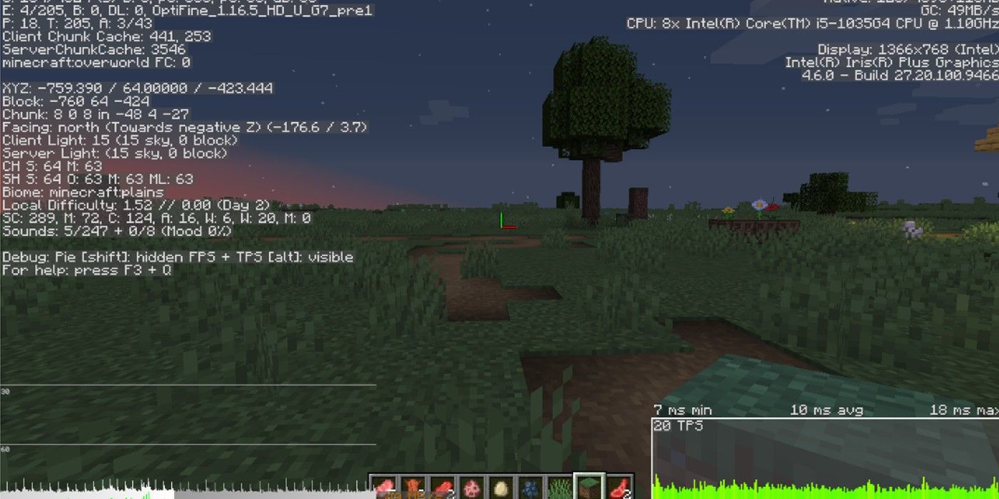 Minecraft Garbage Collector program running with instance in field and tree