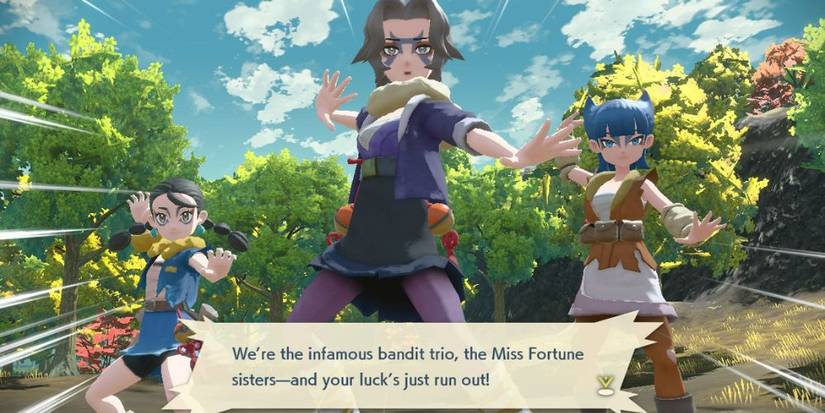 Miss Fortune Sisters introducing themselves in forest in Pokemon Legends Arceus