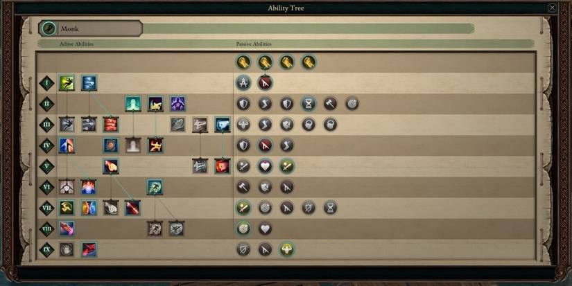 monk skill tree from poe2
