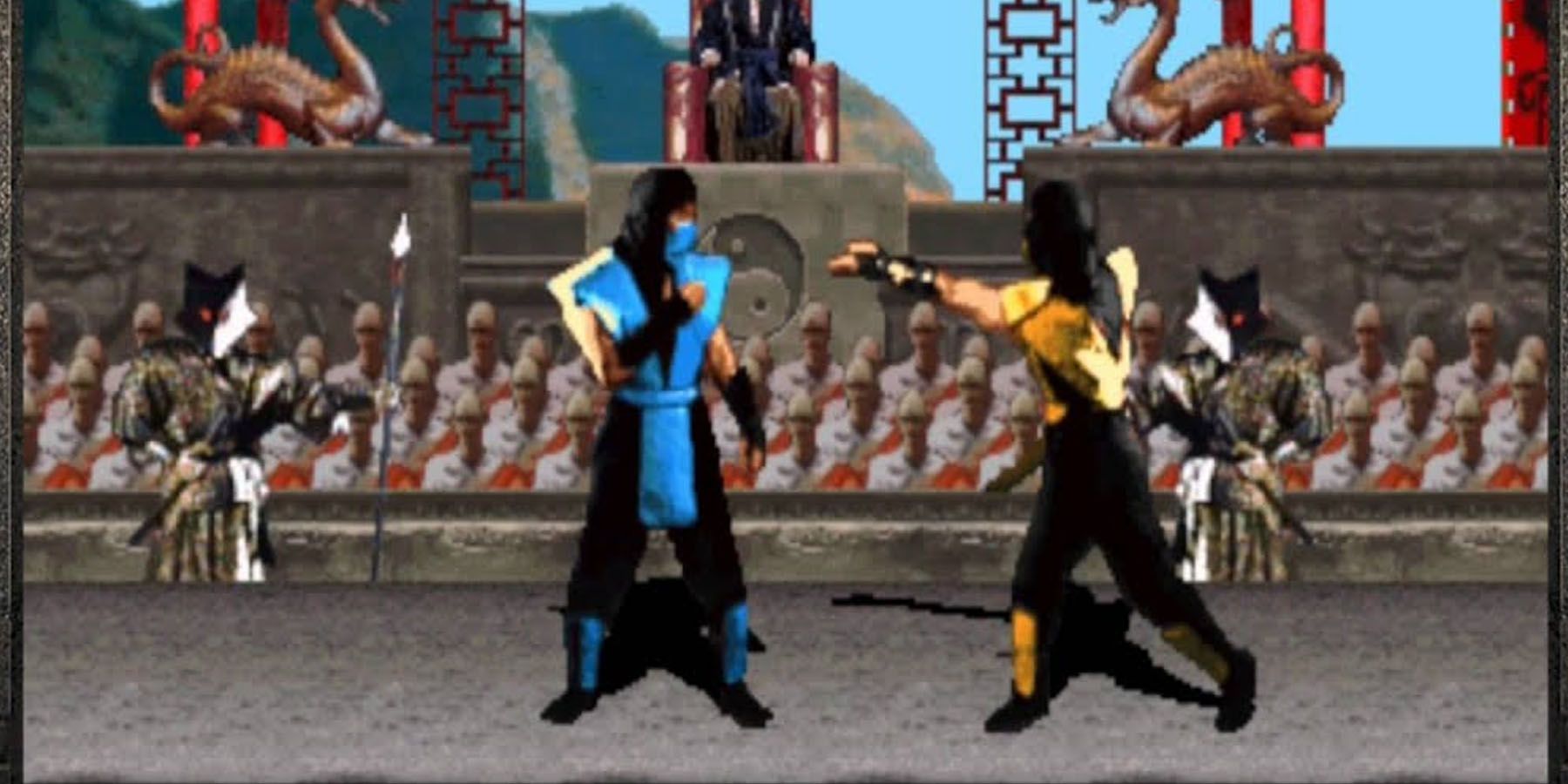 Mortal Kombat 1992 scorpion fighting sub-zero