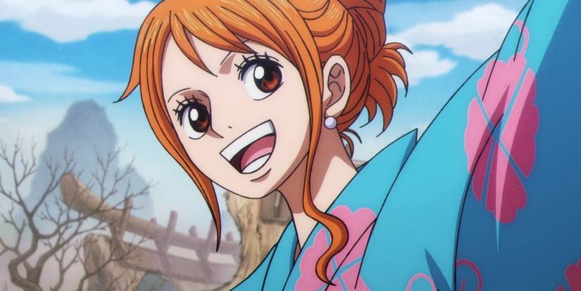 Nami wearing a kimono