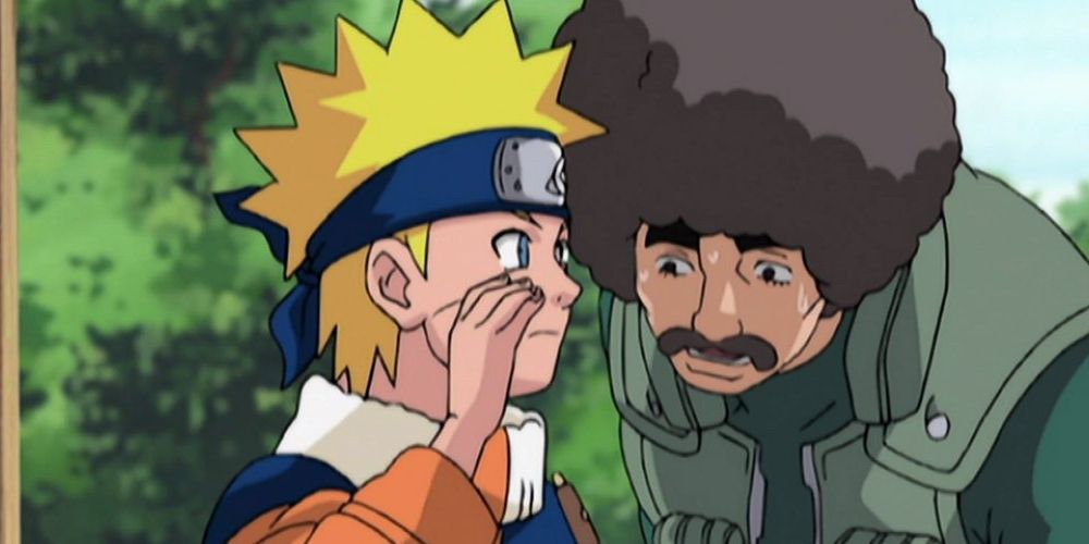 Naruto talking to fake Might Guy