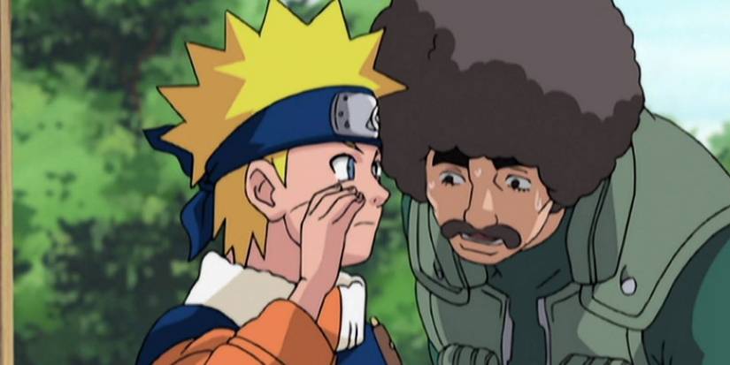 Naruto talking to fake Might Guy