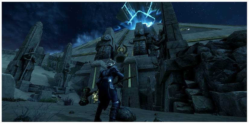 Entrance to the Great Akhet Pyramid in New World