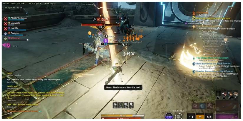 battle with Heru in New World