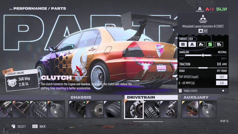 lancer in the garage