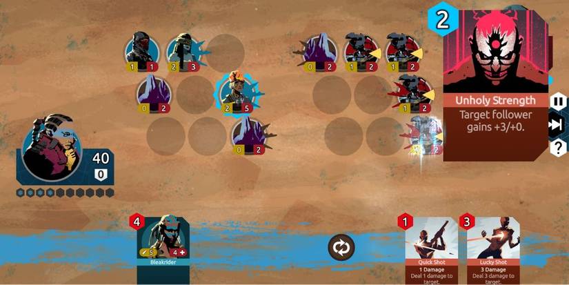 Grid battle on beach in Nowhere Prophet