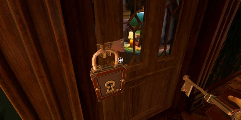 opening the museum's storage room with the book shaped key in hello neighbor 2