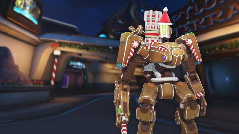 overwatch 2 gingerbread bastion skin