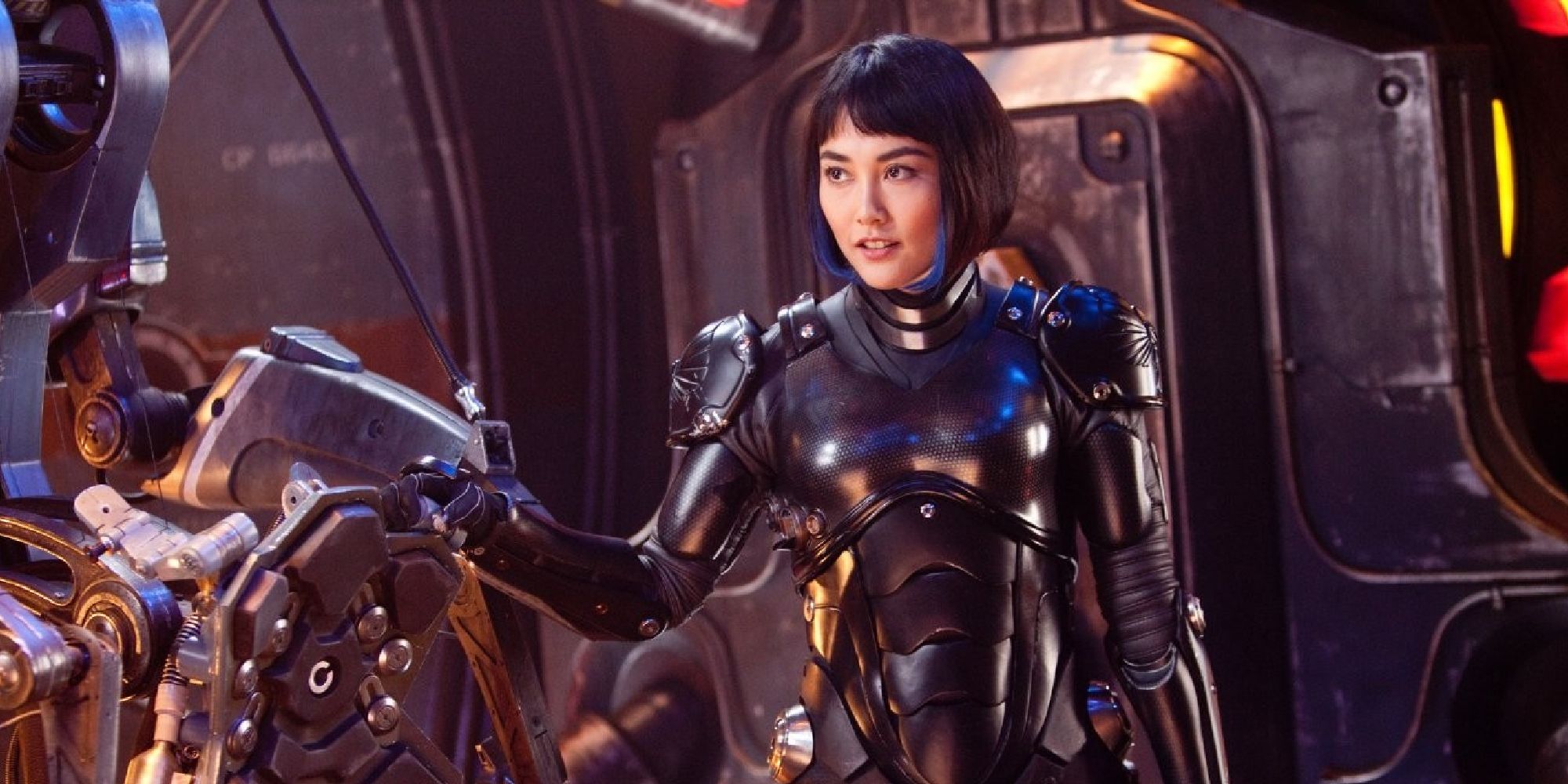 Rinko Kikuchi in her Jaeger armor in Pacific Rim