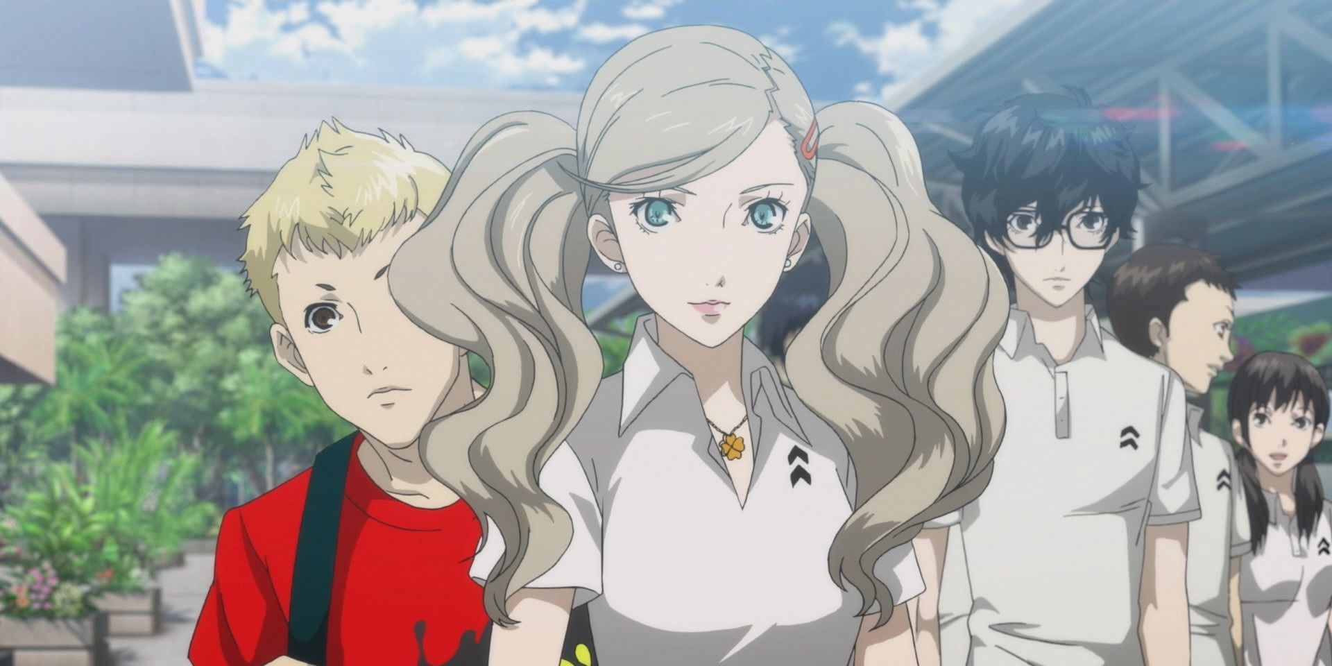 Ryuji, Ann, and Joker at school in Persona 5 Royal
